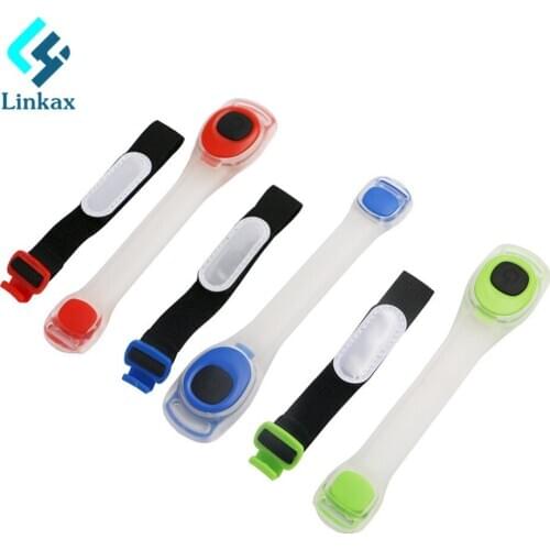 Night Runing Safety LED Light Lamp Wrist Lamp Strobe Light With Adjustable Strap Wristband for Bike Night Cycling walking Safety