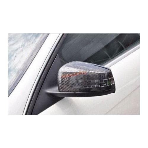 Carbon fiber side Door Rearview mirror cover Trim For Mercedes Benz C Class W204 2010 2011 2012 2013