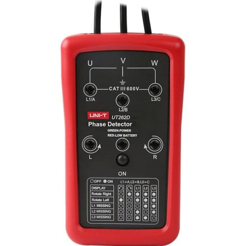 UNI-T UT262D Non-Contact Phase Sequence Table Rotating Lighting LED Buzzer Live power range: AC70V~1000V