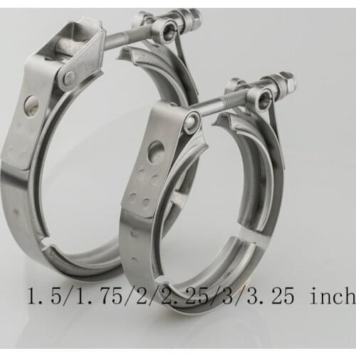 1.5/1.75/2/2.25/3/3.25 inch V-Band Clamp Stainless Steel Exhaust Downpipe Clamp Flat Flange Assembly