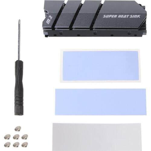 1Set M.2 SSD NVMe NGFF Heat Sink Aluminum Heatsink with Thermal Pad for M2 2280 SSD Hard Disk Desktop PC