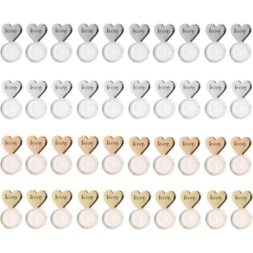 10Pcs Heart Love Earring Lifters Adjustable Hypoallergenic Earring Support Backs