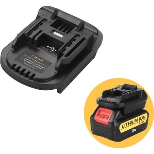 18V Adaptor DM18M Convertor for Dewalt DCB200 DCB205 20V For Milwaukee Makita BL1830 BL1850 LBXR20 Battery