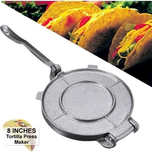 20cm Foldable Tortilla Press Maker Heavy Aluminum Meat Bakeware Cake Press Gadgets Bakeware Tools Pie Tools Kitchen Tools