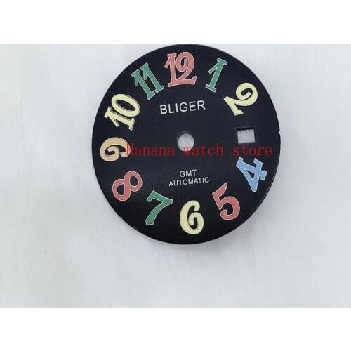 28.5mm bliger black blue white Dial fit 2836 2824 2813 3804 Miyota 82 Series movement