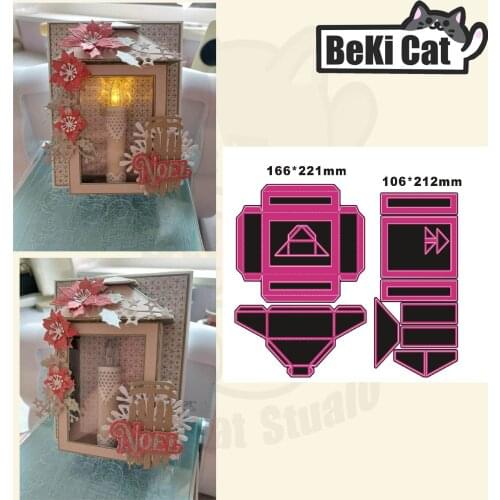 3D Box Lantern cutting die file Original Stencils for DIY Scrapbooking photo album Decorative DIY Paper Cards