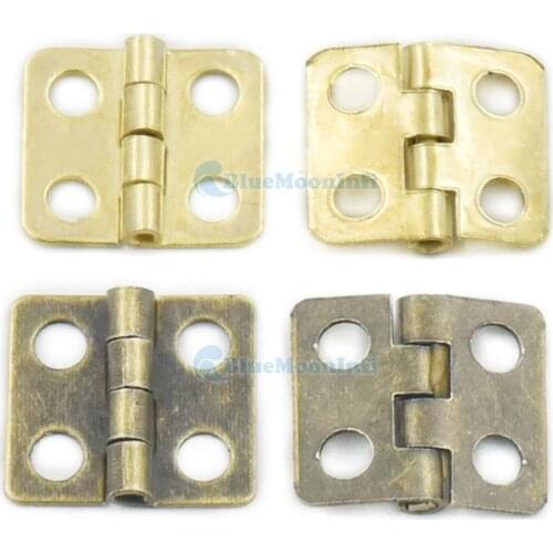 50 Pcs Metal Vintage Hinge Use for Jewelry Wood Gift Wine Wooden Box Furniture Luggage Decorative Screws Bronze Gold