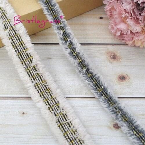 BRISTLEGRASS 1 Yard 3/4" 20mm Gold Glitter Braided Crochet Lace Trim Macrame Tassel Ribbon Fabric Costume Dress DIY Sewing Craft