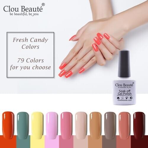 Clou Beaute 79 Color Candy Gel Polish Set All For Manicure Semi Permanent Vernis Top Coat Hybrid Painting Varnishes Nail Gel Lak