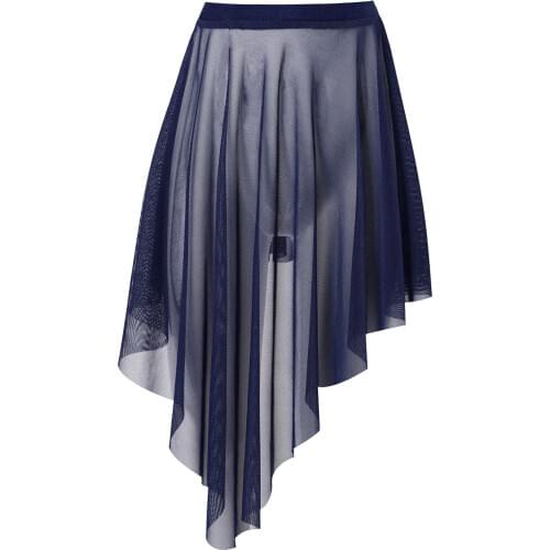 Kids Girls Pure Color Gymnastics Dance Competition Irregular Cut Tulle Skirt Ballet Dance Ballerina Modern Lyrical Dance Skirts