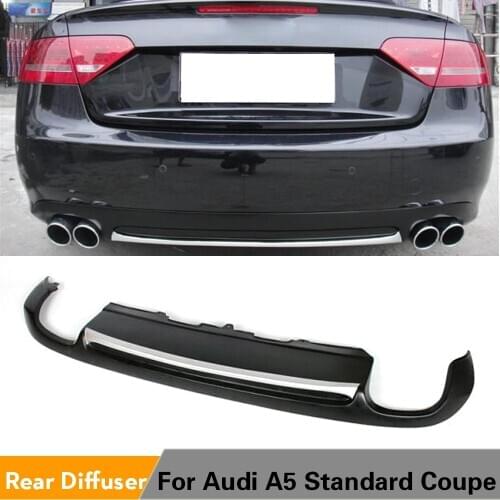 Rear Bumper Lip Diffuser Spoiler for Audi A5 Coupe 2Door Standard Bumper Non-Sline 2008 - 2011 Carbon Fiber