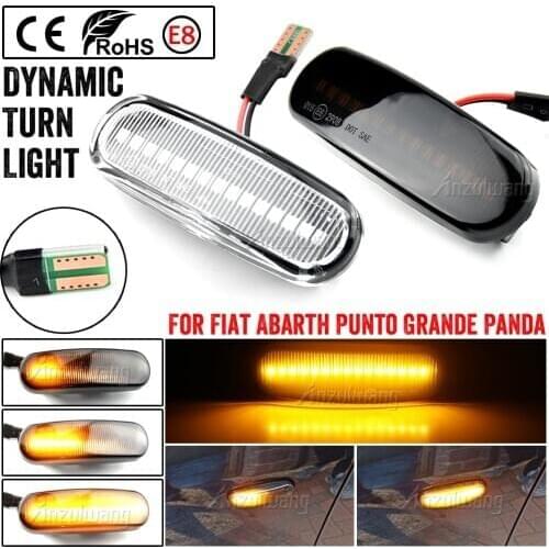 Dynamic Smoke LED side marker light turn signal lamp for Fiat Panda Punto Evo Stilo Qubo Peugeot Citroen Lancia Musa(350)