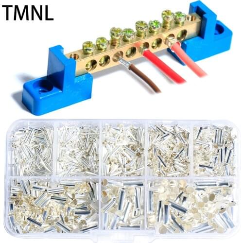 EN Models Electrical Wire Tube Naked Wiring Connector Cable Terminals Crimp Tinned row zero Screw Bridge Hole Holder Brass Bar