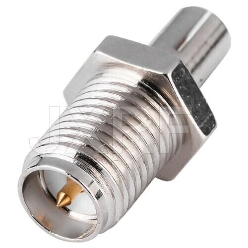 JXRF Coaxial Coax Adapter RP-SMA Female Jack to TS9 Male Plug Straight Nickel plated RP-SMA to TS9 Connector