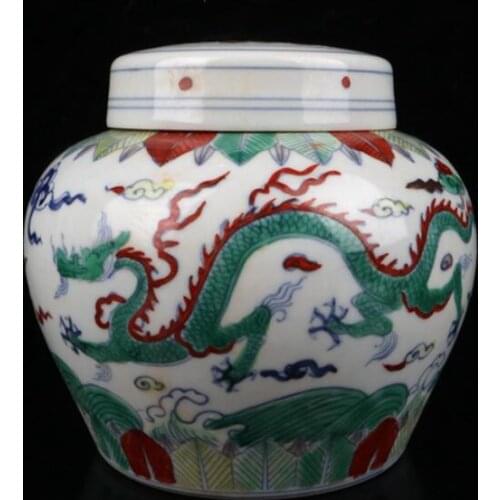 China Colored glaze ceramic Tea cans crafts statue