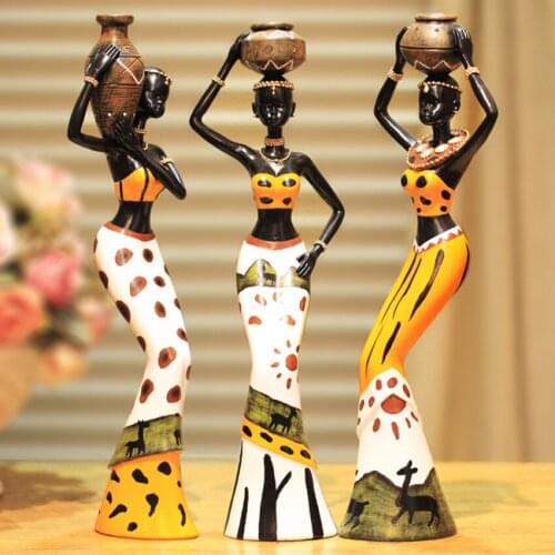 CREATIVE LIVING ROOM ORNAMENT HOME DECOR ACCESSORIES WINE CABINET DECORATION AFRICAN BLACK RESIN CHARACTER CRAFTS ORNAMENTS
