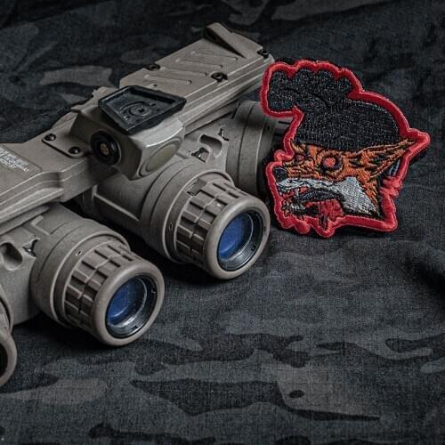 Bloodthirsty Fox Embroidery Patch Tactical Helmet Vicious Appliques For Clothing DIY Clothes Stickers Decorative With Hook Loop