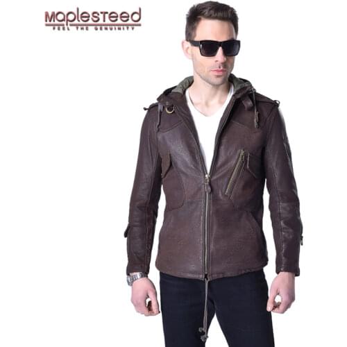 Factory Mens Genuine Leather Jacket Hooded Real Sheep Cow Skin Brand Casual Slim Fit Mans Coat Motorcycle Spring Autumn ZH141