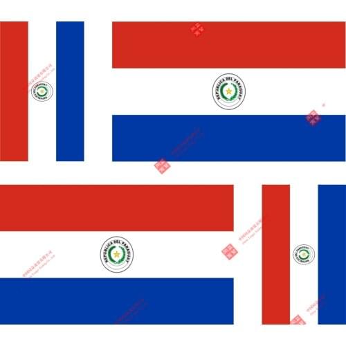 Set of Funny 4x Sticker Vinyl Car Bumper Decal Outdoor Car Moto World Flag Paraguay for JEEP Van Bike Offroad Decal