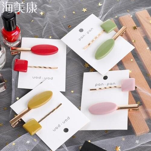 Haimeikang New Fashion 1Set Vintage Lovely Hairpin Set Rectangula Hair Clip Barrettes Fashion Hairpin Women Hair Accessories