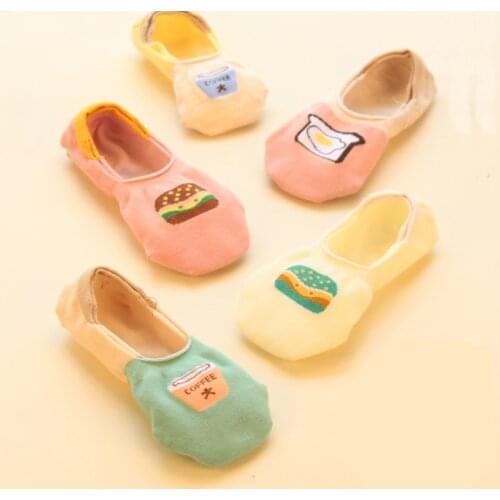 2 Pairs Of Fashion Ladies Summer Silicone Non-slip Breathable Deodorant Invisible Funny Socks Cartoon Pattern Series