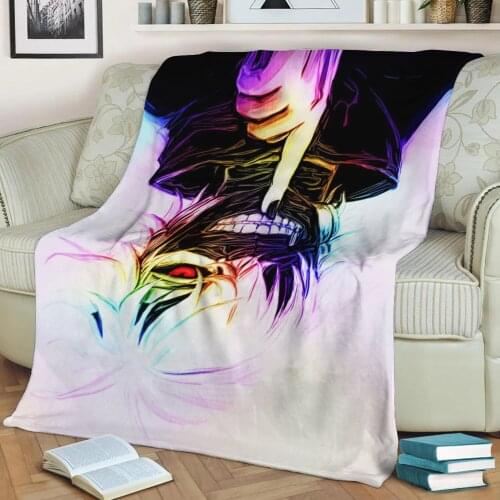 Anime Tokyo Ghoul Kaneki 3D Print Plush Blanket Throw On Sofa Home Decor Soft Warmth Washable Nap Blanket Dropshipping