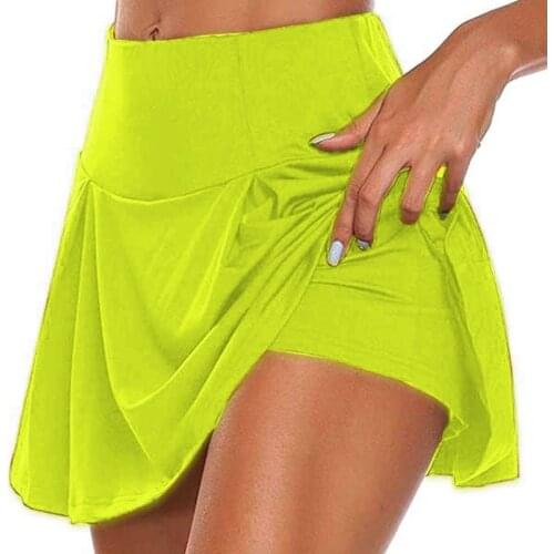 Fake Two Piece Yoga Shorts Women High Waist Breathable Sports Shorts Summer Plus Size S-5Xl Solid Fitness Running Short Skirts