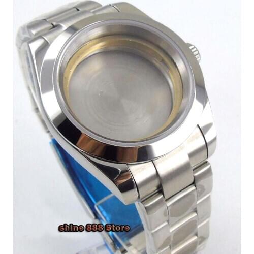 Sapphire Glass 40mm Polished Watch Case With Bracelet Fits For ETA 2836 Miyota 82 Automatic Movement Watch Men