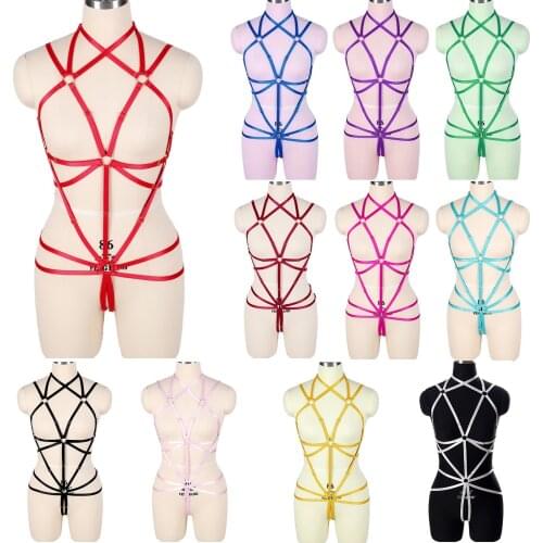 Punk Goth Sek Elastic Harness Sexy Costumes For Women Fetish Body Bondage Garters For Stockings Crop Top Suspenders Straps Belt