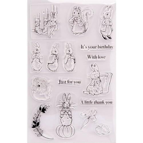 Bunny Easter Clear Stamps Transparent Silicone Stamp for DIY Scrapbooking Paper Card Craft Tools