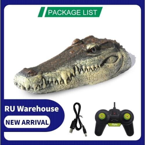 Flytec V005 RC Boat 2.4G Simulation Crocodile Head RC Remote Control Electric Racing Boat for Adult Pools Head Spoof Kids Toy