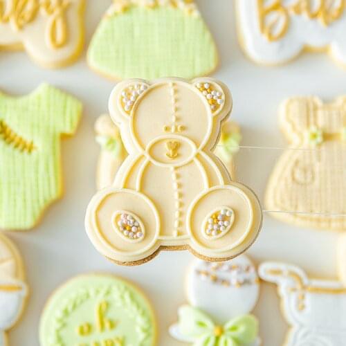 Fondant Cookie Cutter Baby Shower Cookie Press Stamp Embosser Cutter Cake Decoration Tool Acrylic Fondant Sugar Cake Mould
