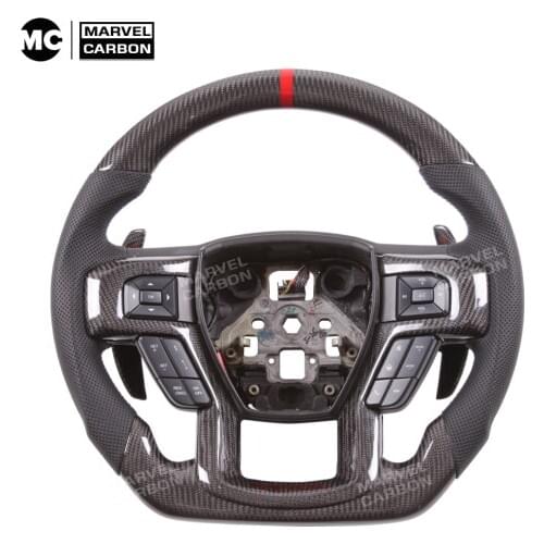 100% Real Carbon Fiber Steering Wheel for For-d F150 SVT RAPTOR 2018