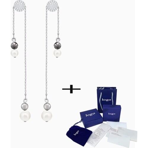 2020 High Quality New Light Gray Canopy Chain Pierced Earrings For Girlfriend Fashion Classic Exquisite Romantic Birthday Gift