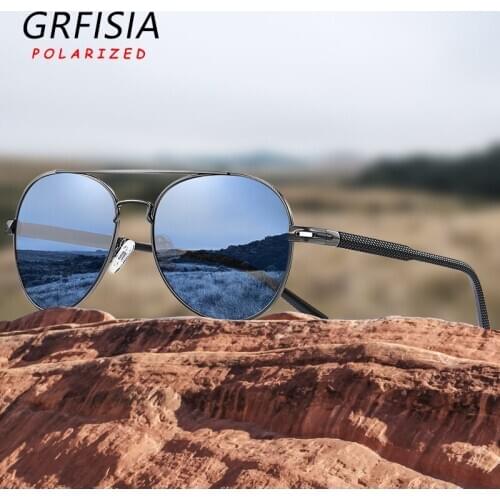 Classic Pilot Polarized Sunglasses Men Brand Designer Vintage Sun Glasses Male Driveing Travel UV400 Lens Goggles Gafas N19