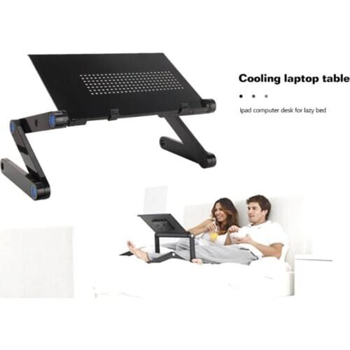 Table Bed Aluminum Alloy Foldable Computer Desk iPad Desk Lazy Aluminum Folding Table Drop ship Cooling Laptop Computer