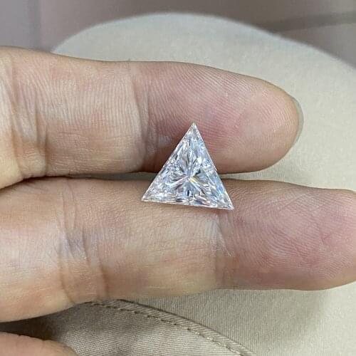 VVS D Triangle Cut Synthetic Moissanite 6x6mm To 12x12mm GRA White Loose Gemstone For Jewelry