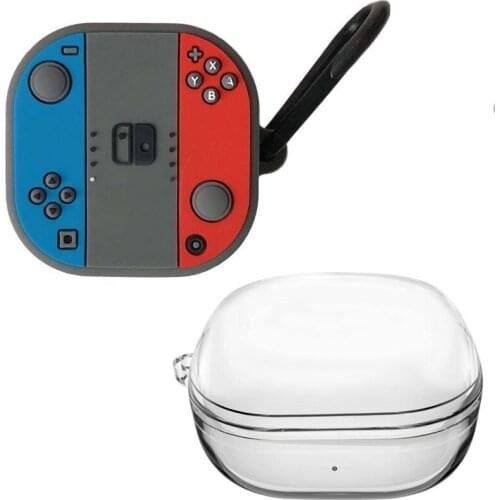 2Pcs Case For Samsung Galaxy Buds Live /Galaxy Buds Pro Protective Case Switch Shell Silicone Earphone Charging Box with Hook