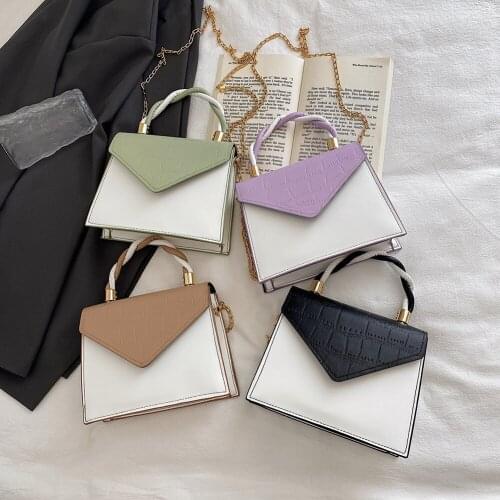 Womens Bag Fashion PU Leather Contrast Color Stone Pattern Shoulder Crossbody Bags for Women Casual Ladies Shopper Handbags