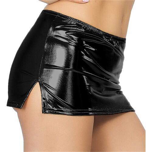 Women Sexy Lingerie Hot Faux Leather Mini Skirt Porno Lingerie Sexy Hot Erotic Dress Cosplay Pole Dance Sexy Costumes Babydoll