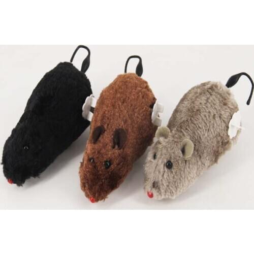 1 PC Hot Sold Creative Funny Clockwork Spring Power Plush Mouse Toy Cat Dog Playing Toy Mechanical Motion Rat Pet Accessories