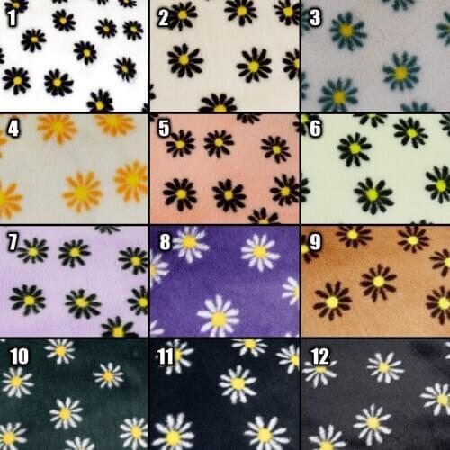 1 Yards Classic Daisy Pattern Velvet Plush Fabric Warm Long Faux Fur Fabric Diy Sewing Bag Shoes Carpet Cushion Hat Coat