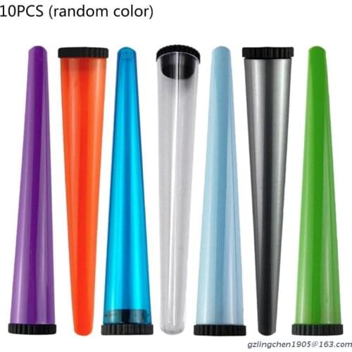 P8DE 10Pcs Plastic Storage Tube Hand Smoke Cone Herb Air Tight Smoking Rolling Holder