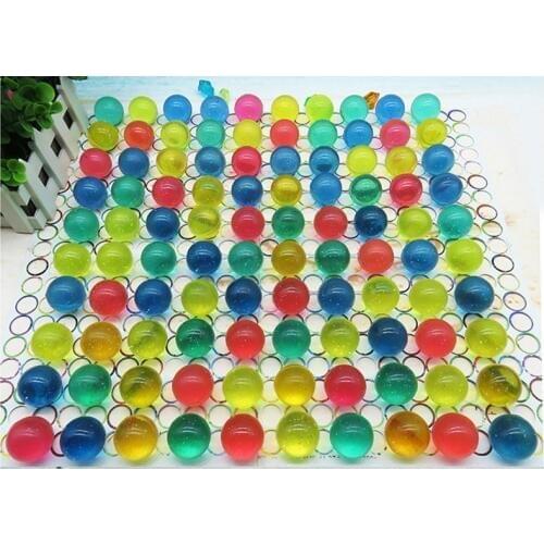 100pcs 3CM Rubber Bouncing Ball Sequins Inside Outdoor Sport Games Toys Kids Elastic Blue Green Juggling Jumping Balls