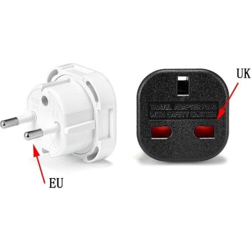 100pcs Universal Adapter UK To EU Power Adapter Converter Euro EU Plug Adapter Electrical Wall Power Charger AC Outlet Socket