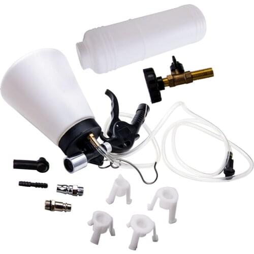 1L+0.75L Pneumatic Brake Fluid Bleeder Oil Kit Air Garage Vacuum Tool Adapters Auto Brake & Clutch Bleeder Bleeding Fluid Change