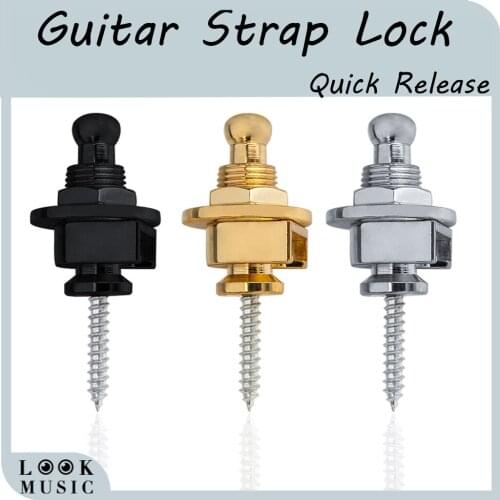 2Pcs Guitar Strap Locks Quick Release Guitar Strap Locks Button Premium Security Strap Locks Strap Retainer System