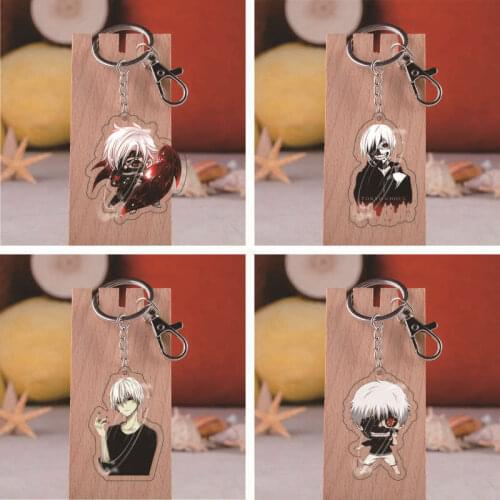 2021 Japan Anime Tokyo Ghoul Keychain Kaneki Ken Key Chain Pendant Acrylic Anime Accessories Cartoon Key Ring Jewelry Wholesale