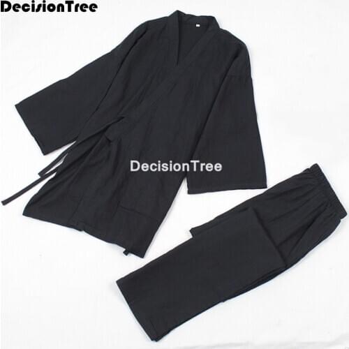 2021 japan national clothing costumes of traditional japanese samurai mens kimono robe pajamas costume stage performance