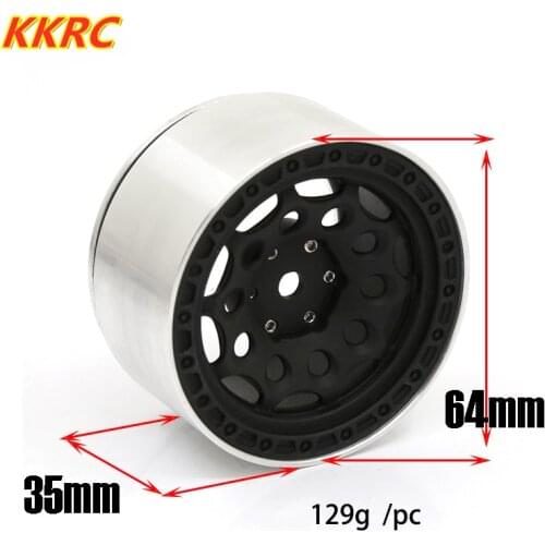 4pcs 2.2 Inch Beadlock Wheel Rims & Rubber Tire for 1/10 RC Rock Crawler Axial SCX10 W26